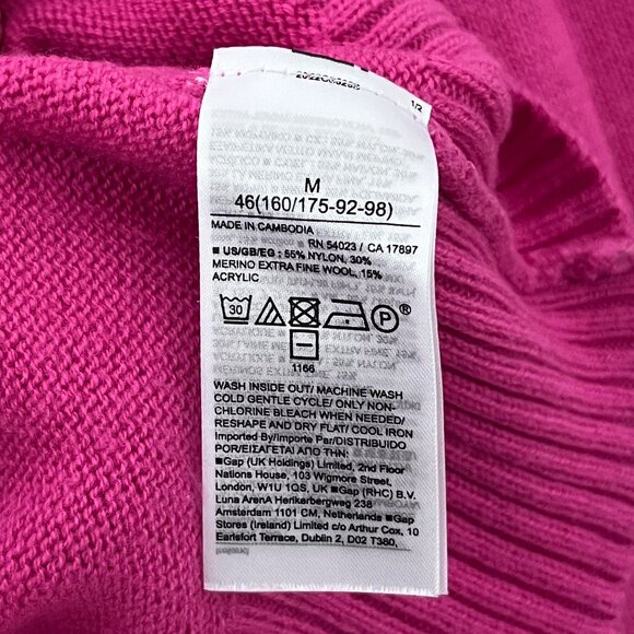 Gap crew neck cropped pink sweater, size M - Picture 3 of 4